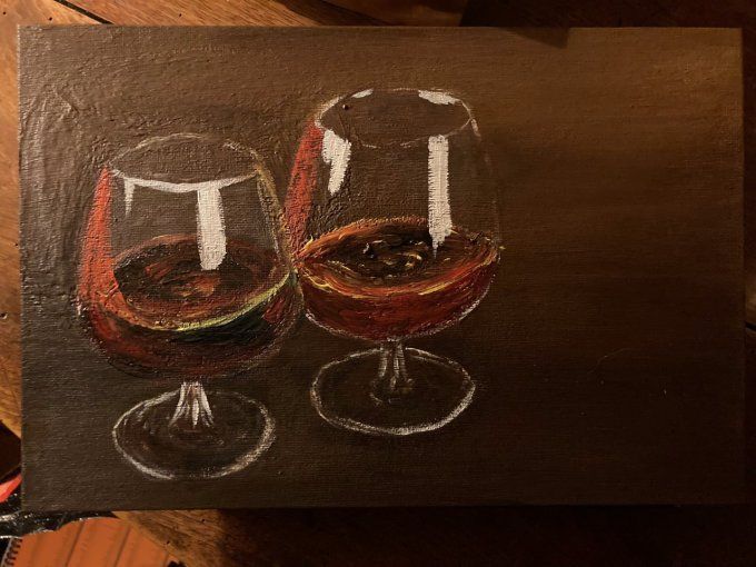 Nature morte Verres de Cognac